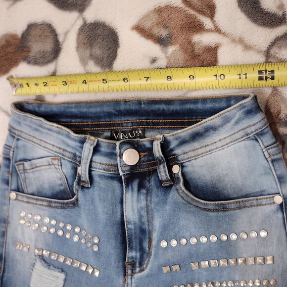 Venus Studded Distressed Skinny Jeans - Size 2 | Bold & Edgy - Picture 2 of 8